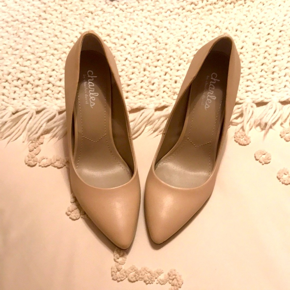 Charles heels by Charles David. Worn once. Size 6.5. Beige.